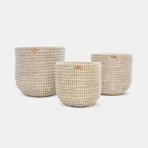 Natural Straw Cylinder Storage Basket