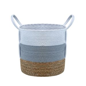 Seagrass & Cotton Tri-Color Storage Basket