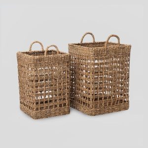 Open Weave Tall Seagrass Basket