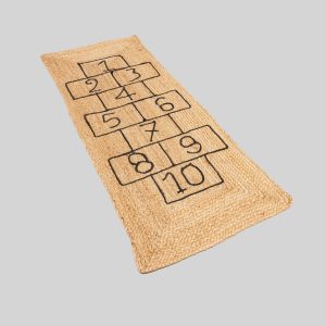 Natural Jute Reverse Number Hopscotch Rug