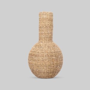 Handwoven Seagrass Vase, Decorative Accent Piece