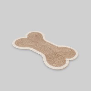 Small Jute Pet Feeding Mat Bone Shape