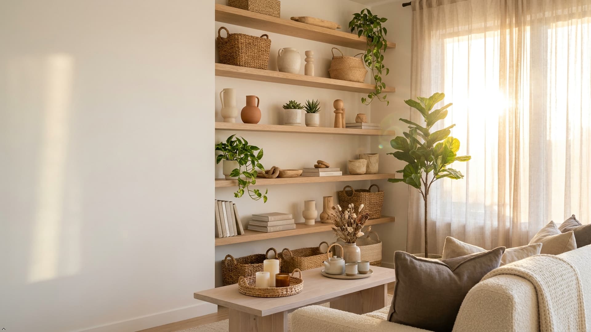 Beautifully styled modern home interior showcasing decorative accessories, storage solutions and thoughtful home living design.