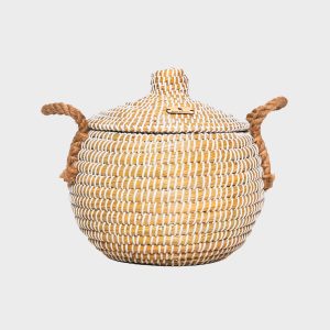Natural Straw Laundry Basket- Natural