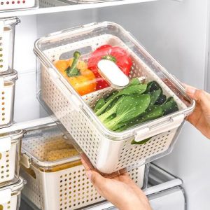 EcoNestEU food storage box for fruits and vegetables with removable inner basket