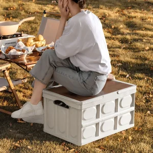 EcoNestEU folding storage box with strong load bearing seating design
